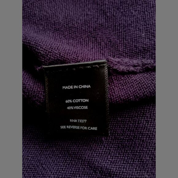 Vera Wang Crystal Beaded Tunic Purple Sweater Black Gray Pullover Long Sleeve L - Picture 6 of 7